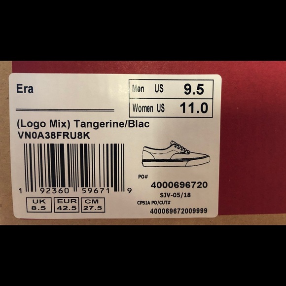 Vans Era (Logo Mix) “Tangerine” - Picture 6 of 8